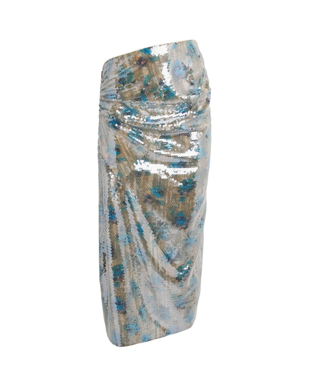 Tory Burch Blue Sequin Midi Skirt