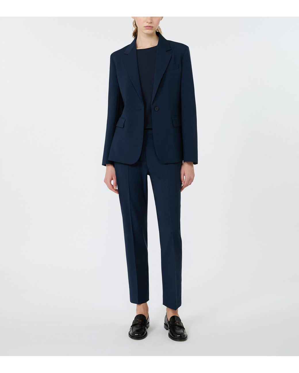 Weekend by Maxmara Blue Virgin Wool Blazer