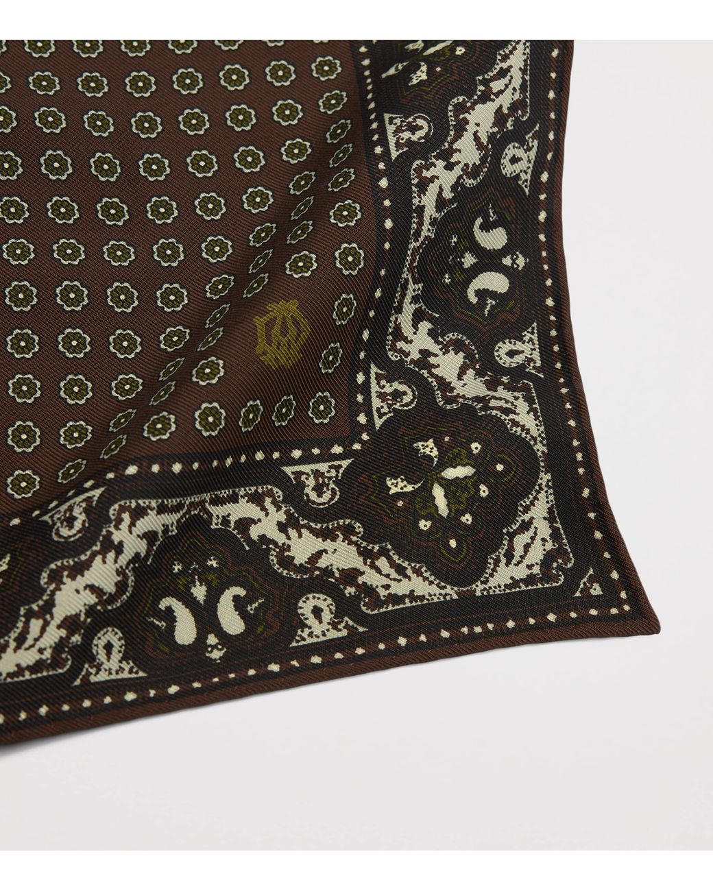 Dunhill Black Mulberry Silk Paisley Pocket Square for men
