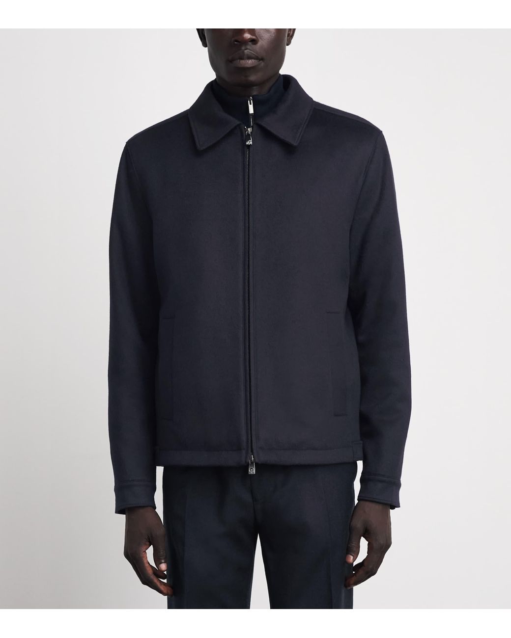 Corneliani Blue Cashmere Collar Jacket for men