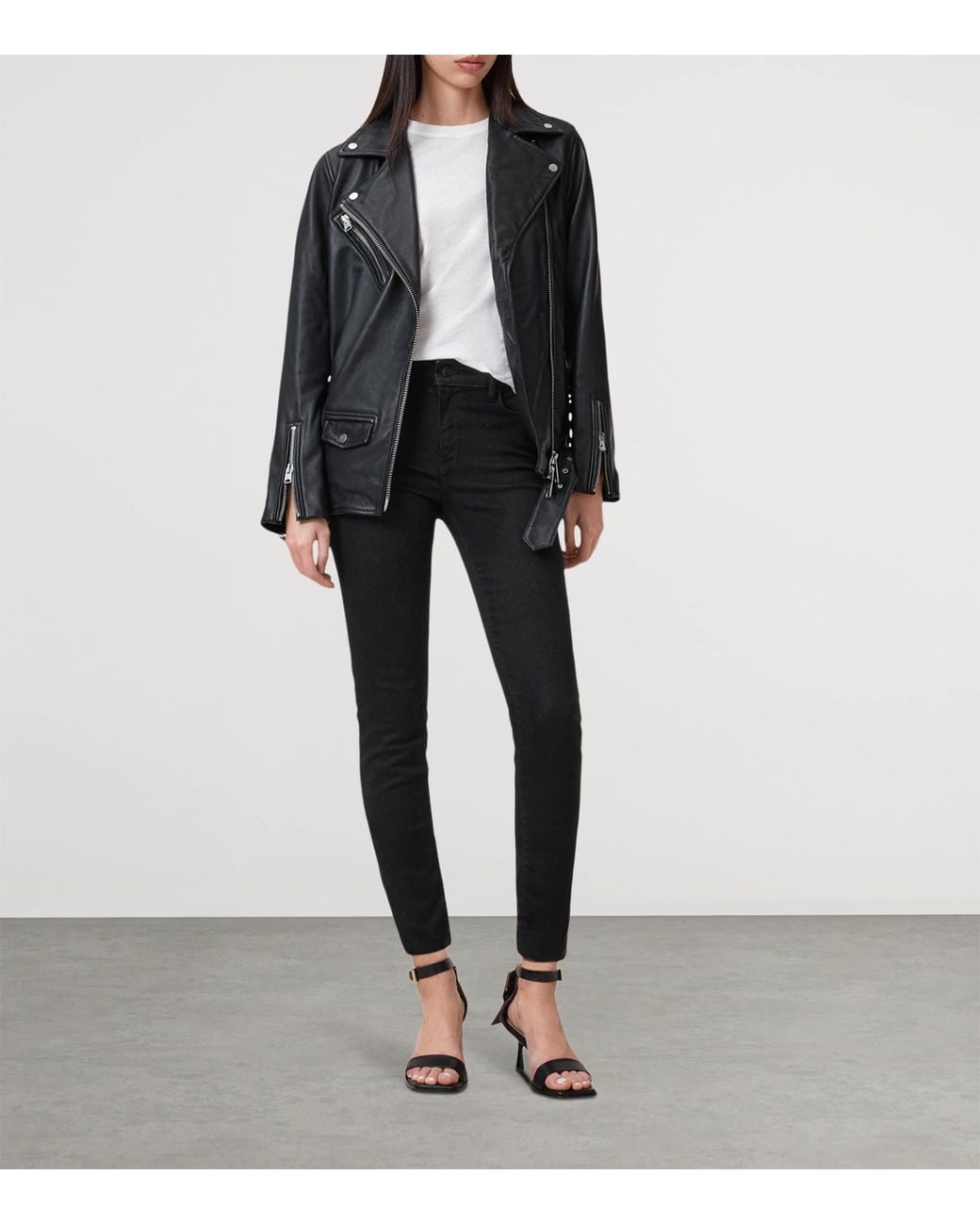 AllSaints Black Miller Size Me Skinny Jeans
