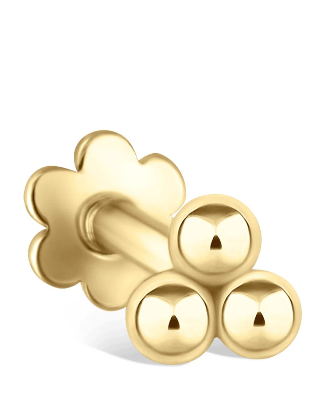 Maria Tash Metallic Large Three Ball Trinity Threaded Stud Earring