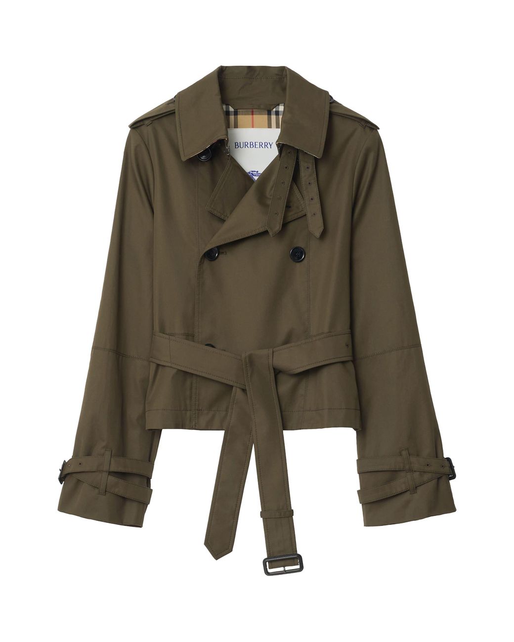 Burberry Green Tropical Gabardine Cropped Jacket