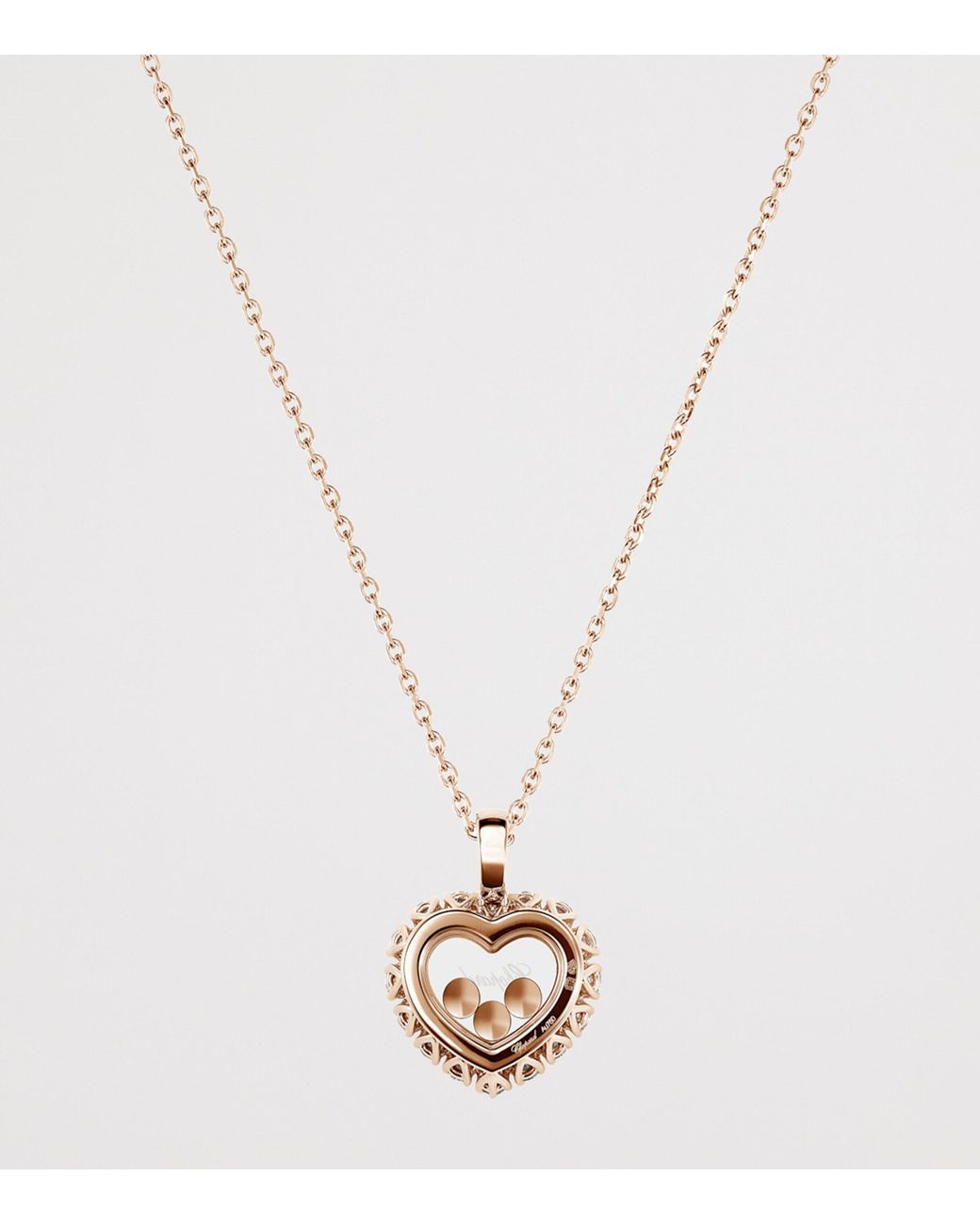 Chopard Metallic And Diamond Happy Diamonds Icons Joaillerie Pendant Necklace