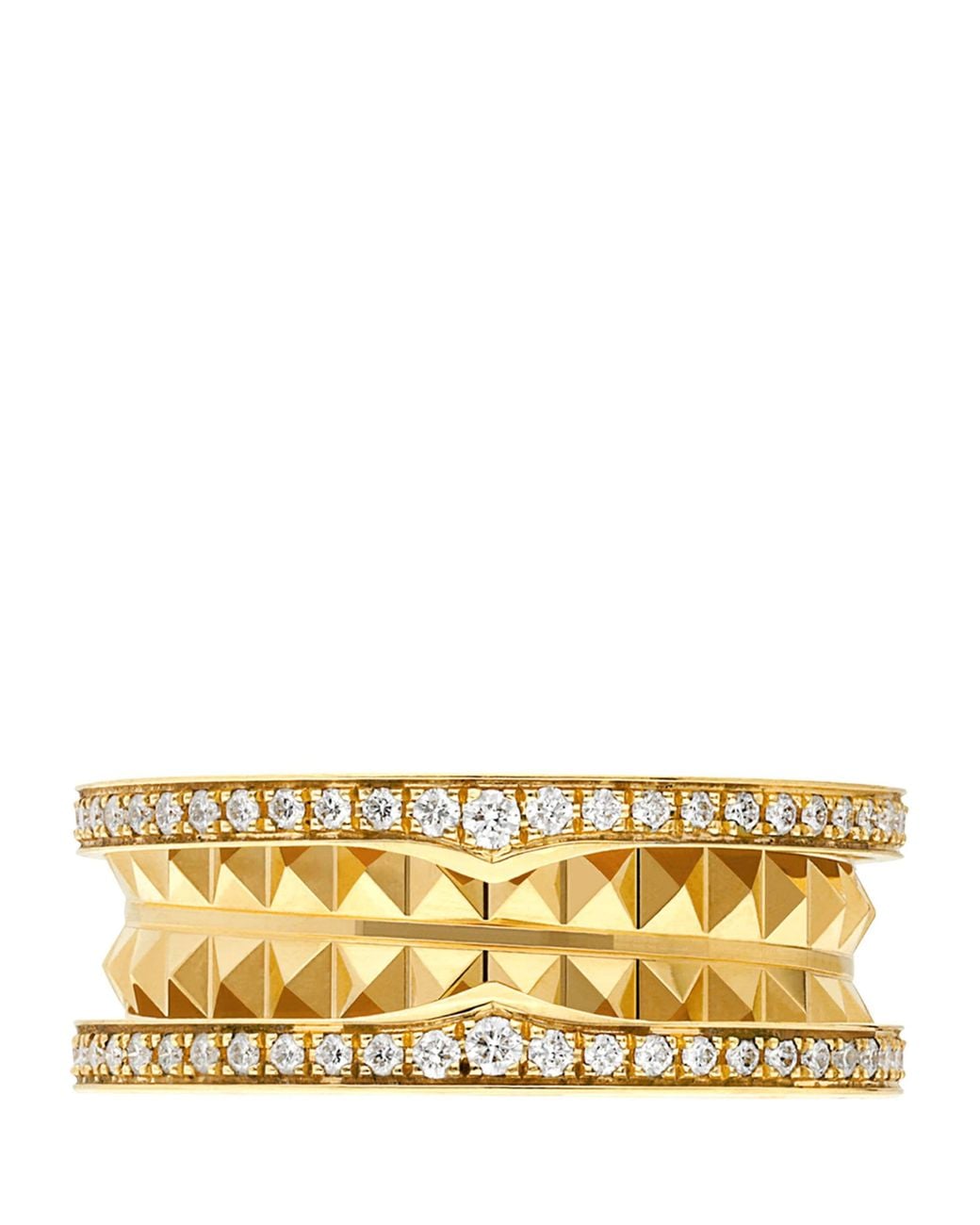 BVLGARI Metallic And Diamond B.Zero1 Rock Two-Band Ring