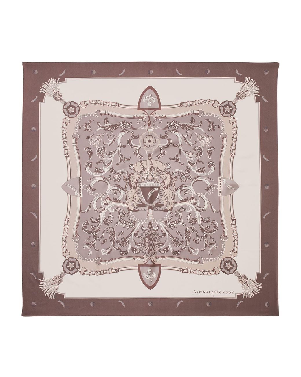 Aspinal Pink Silk Signature Scarf