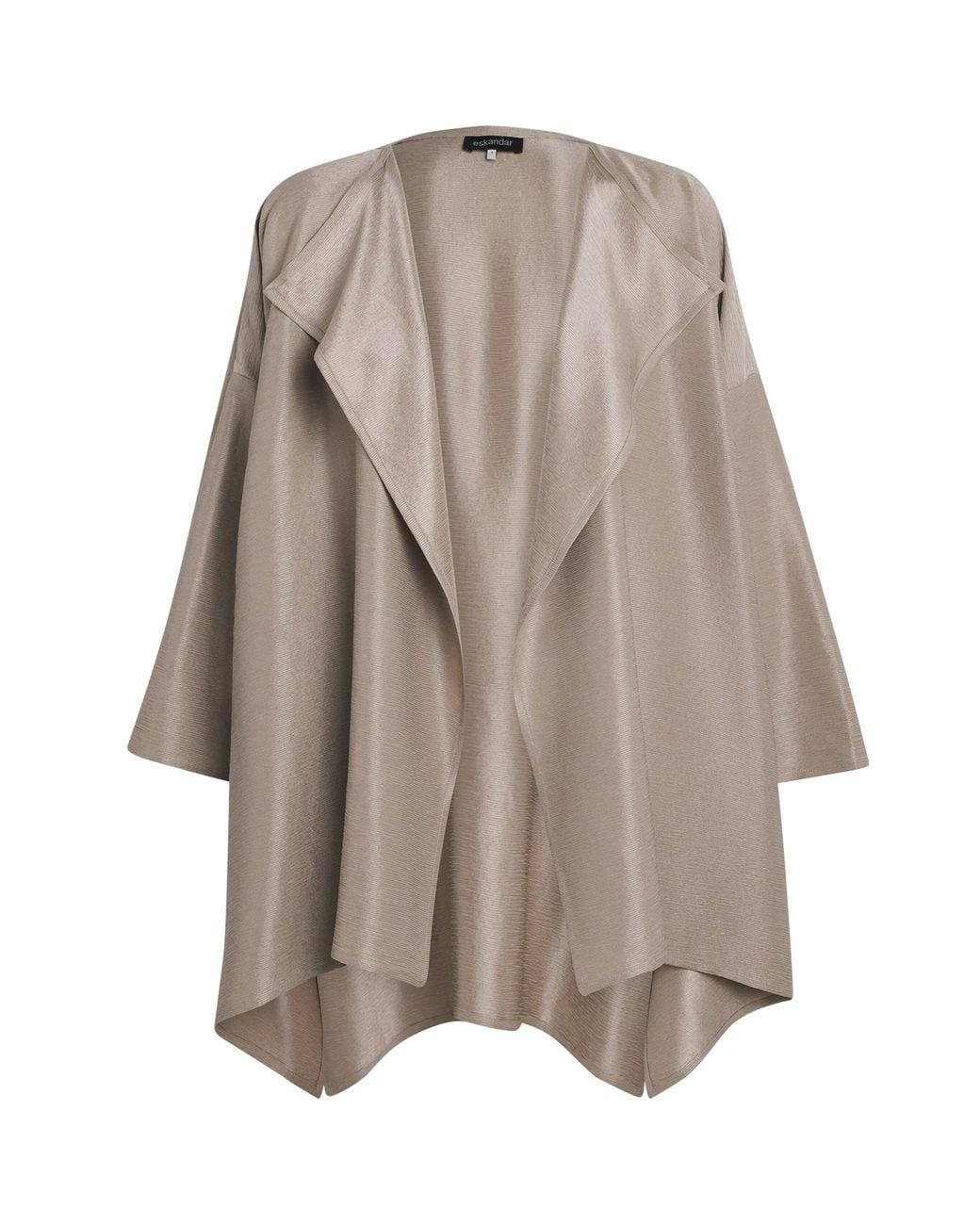 Eskandar Brown Silk Plissé Short Jacket