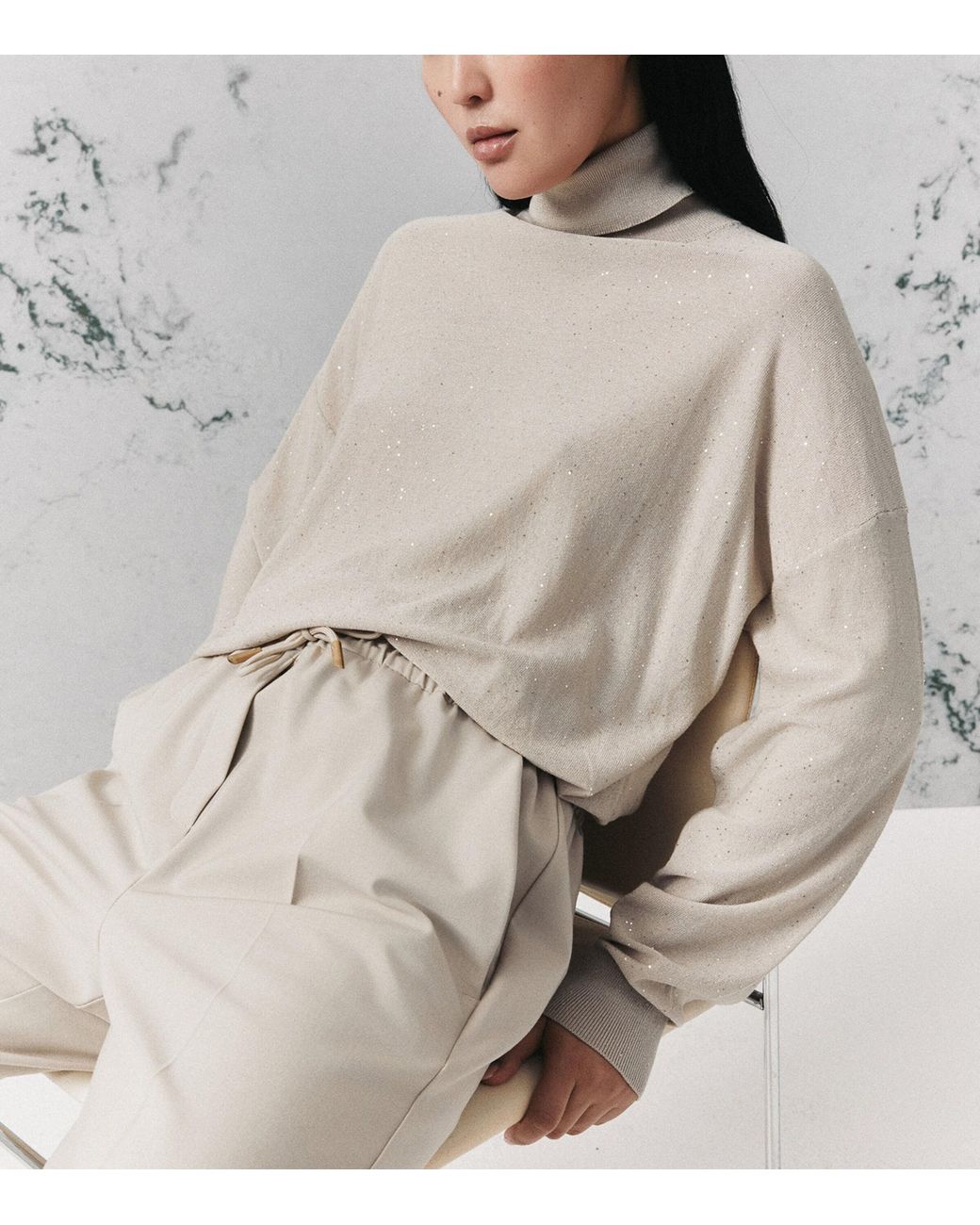 Marella White Sequinned Sweater