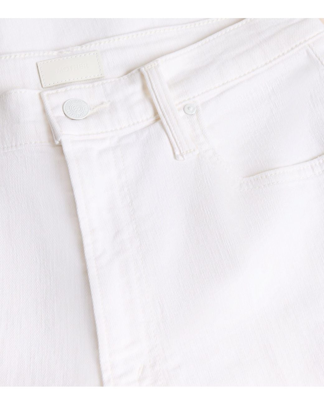 Mother White The Rambler Zip Ankle Jeans