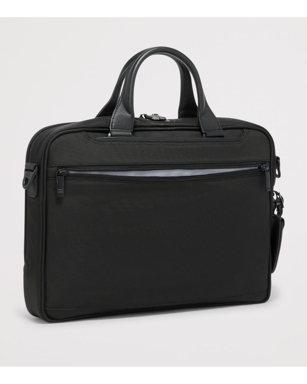 Tumi Black Medium Alpha 4 Briefcase for men