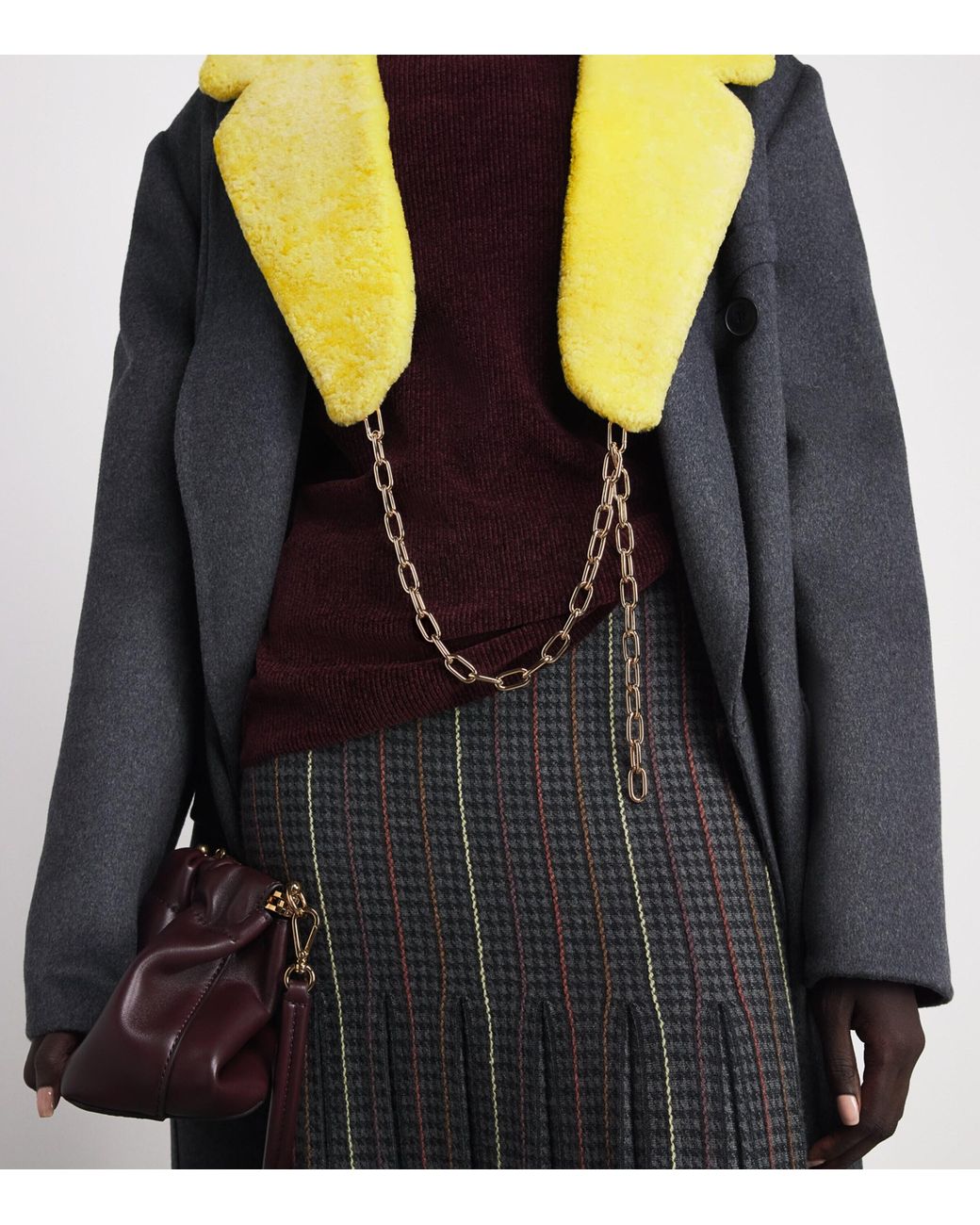 Gabriela Hearst Yellow Lambskin Demeter Coat Collar