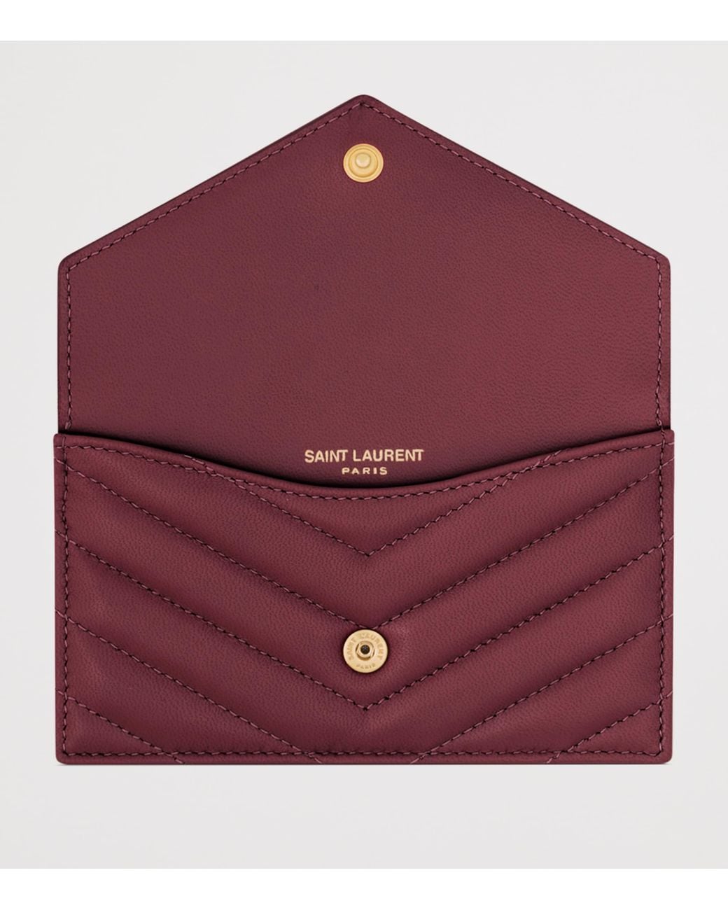 Saint Laurent Purple Lambskin Cassandre Fragments Flap Card Holder