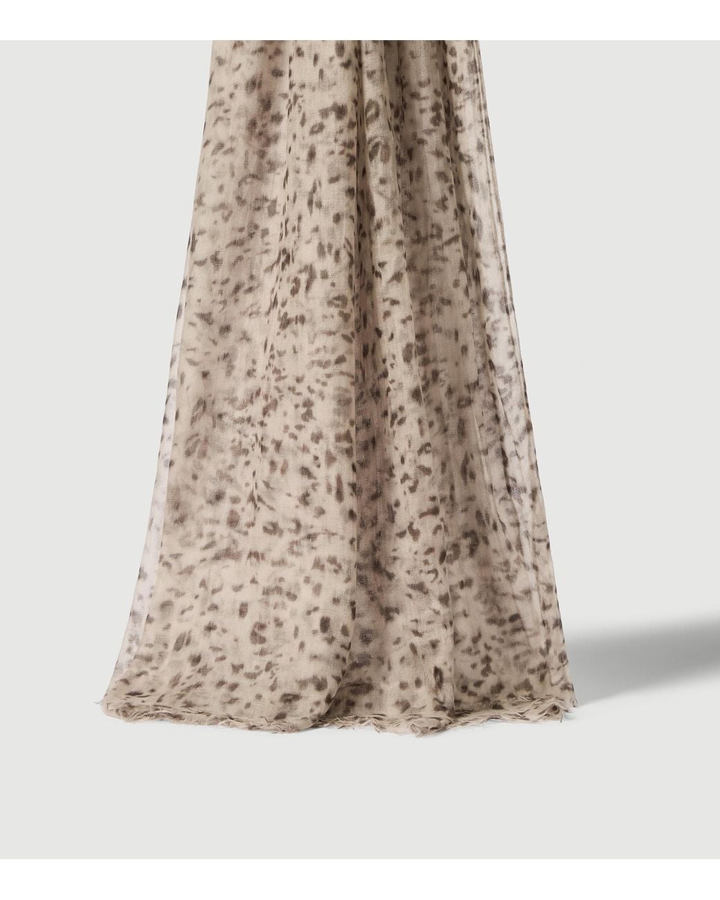 Brunello Cucinelli Natural Cashmere Lynx Print Scarf