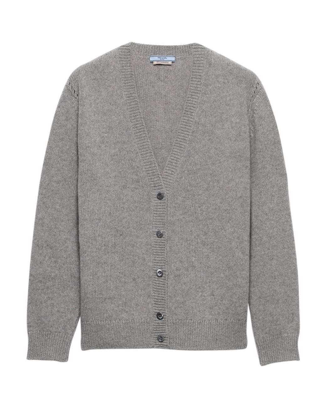 Prada Gray Re-Cashmere Relaxed Cardigan