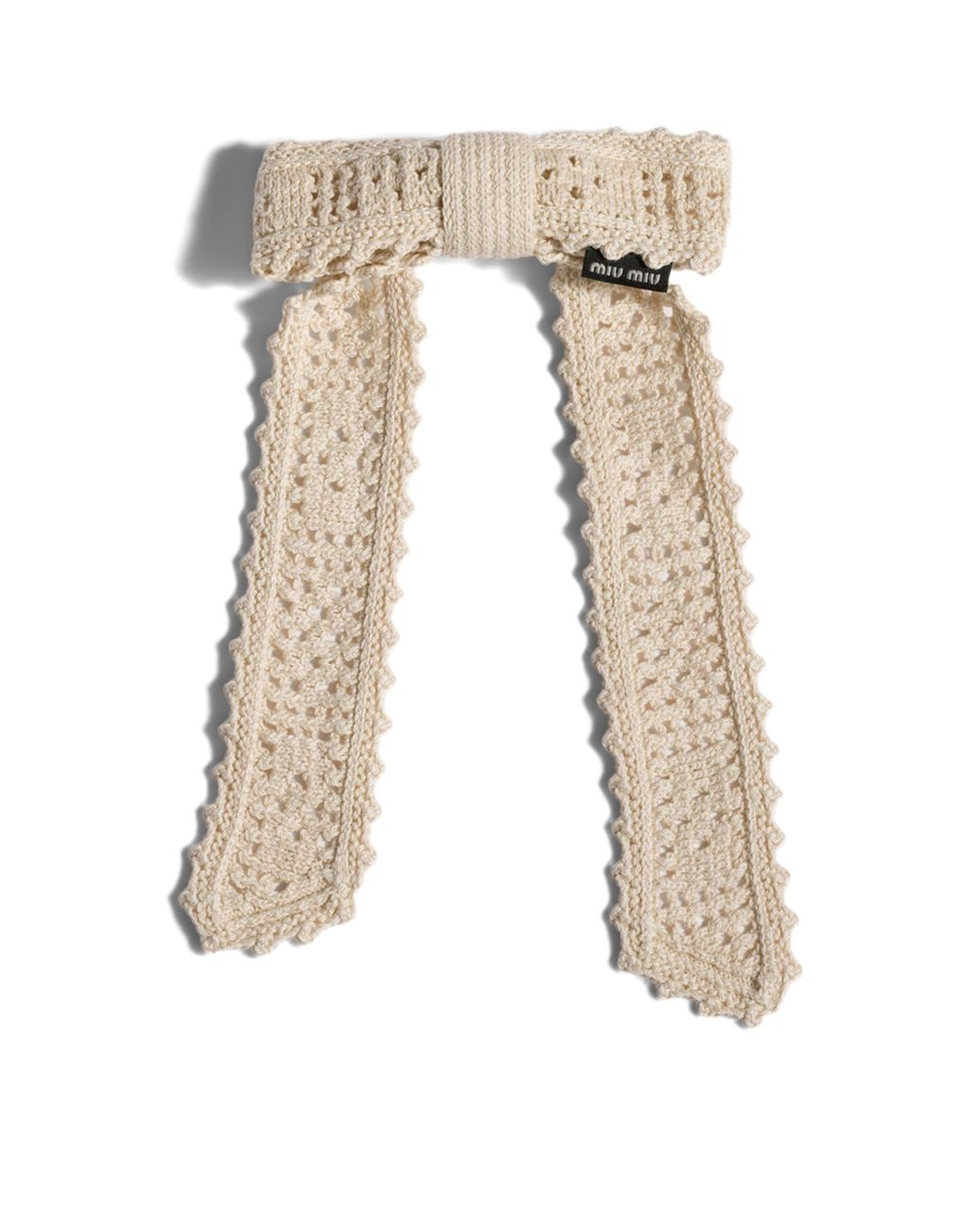 Miu Miu Natural Crochet Bow Hair Clip