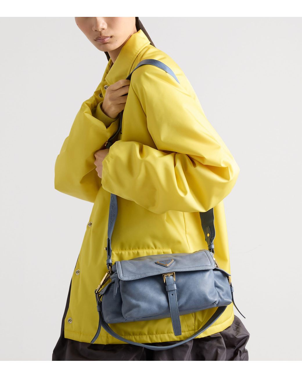 Prada Blue Medium Lambskin Explore Shoulder Bag