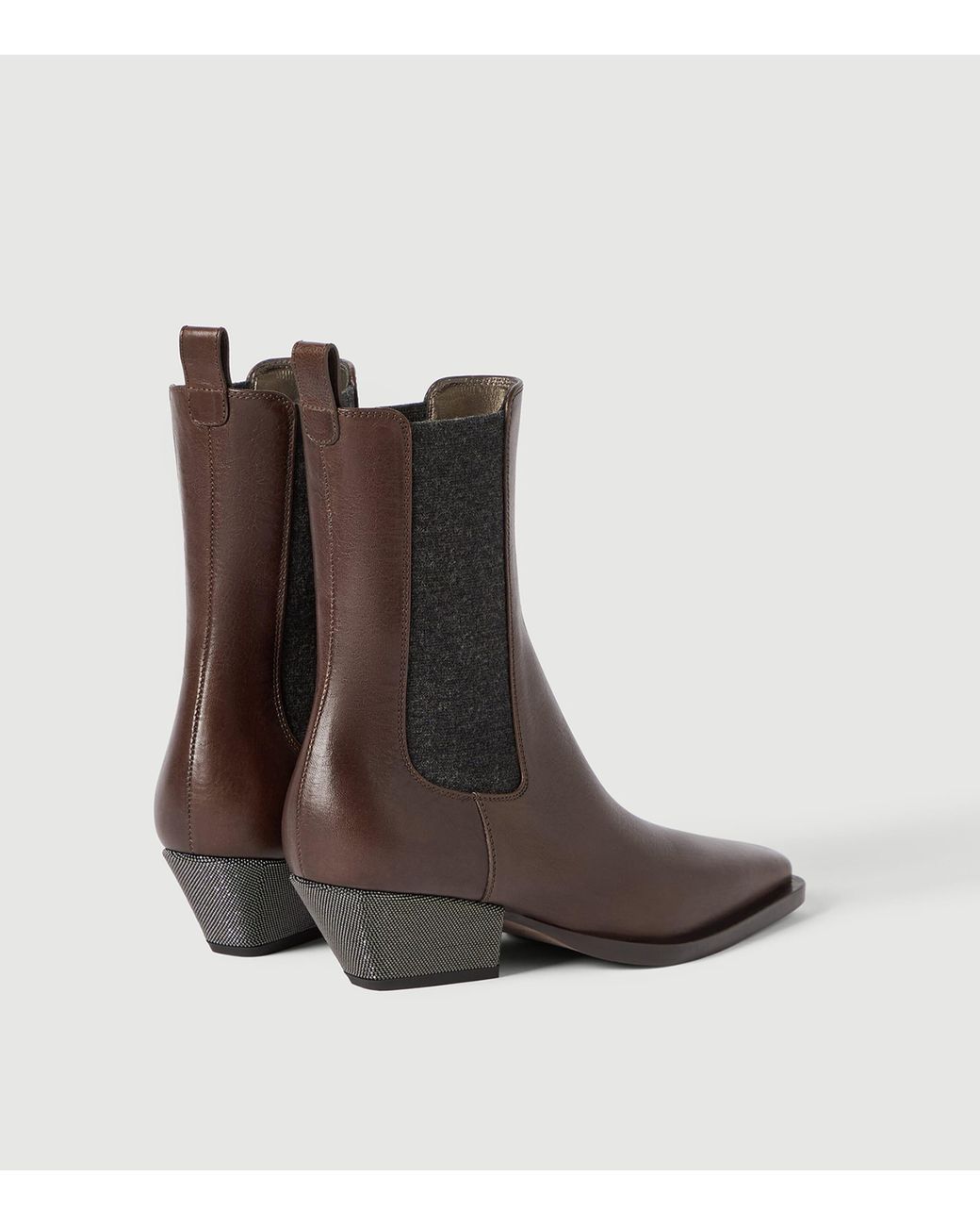 Brunello Cucinelli Brown Leather Chelsea Boots 50