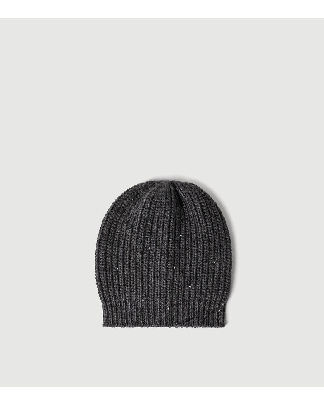 Brunello Cucinelli Black Silk-Cashmere Embellished Beanie