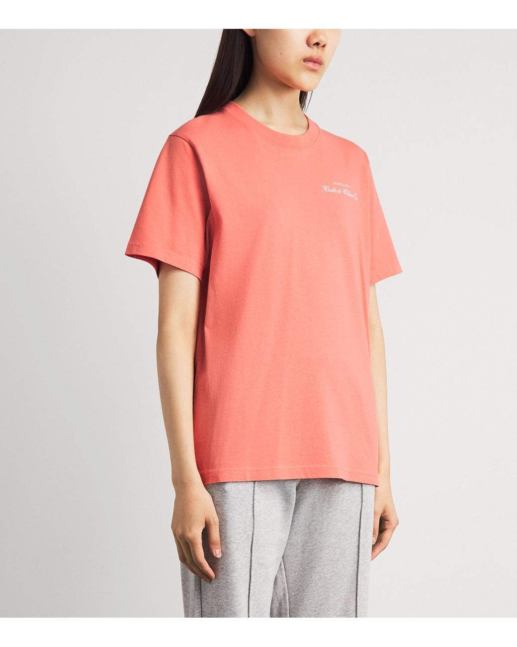 Sporty & Rich Pink Cotton Graphic T-Shirt