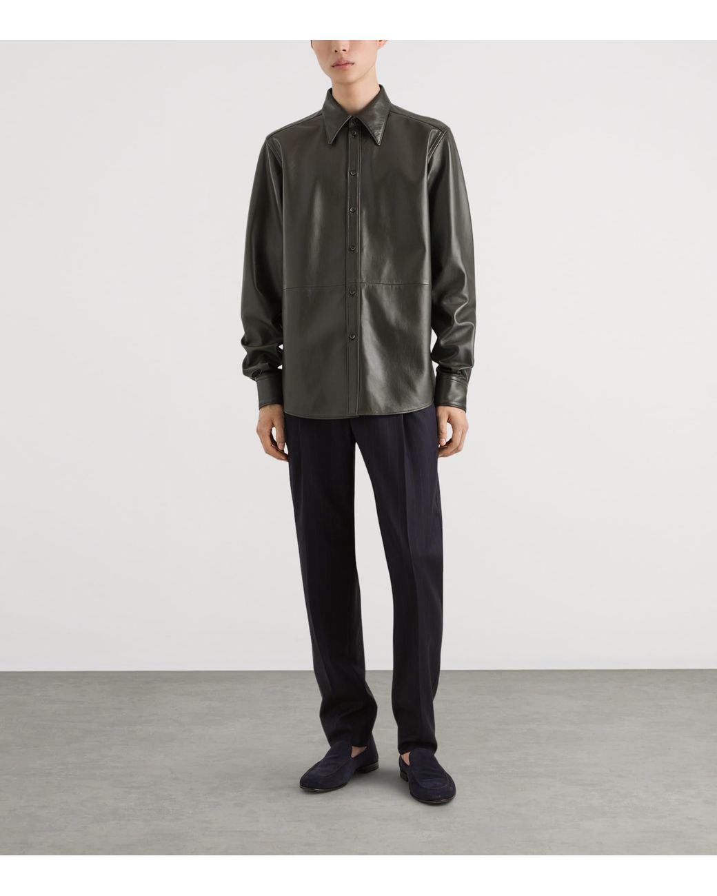 Dolce & Gabbana Black Leather Shirt for men