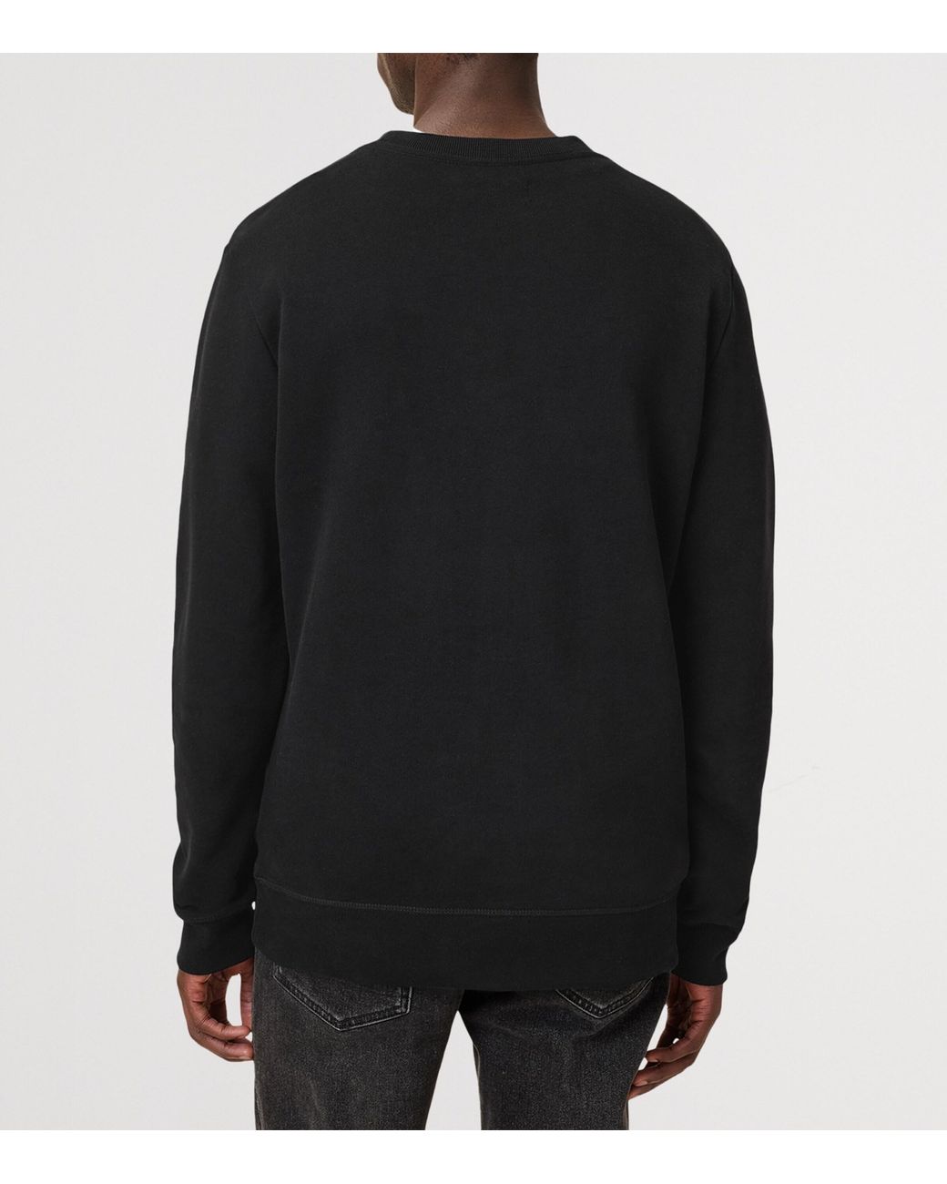 AllSaints Black Organic Cotton Raven Sweatshirt for men