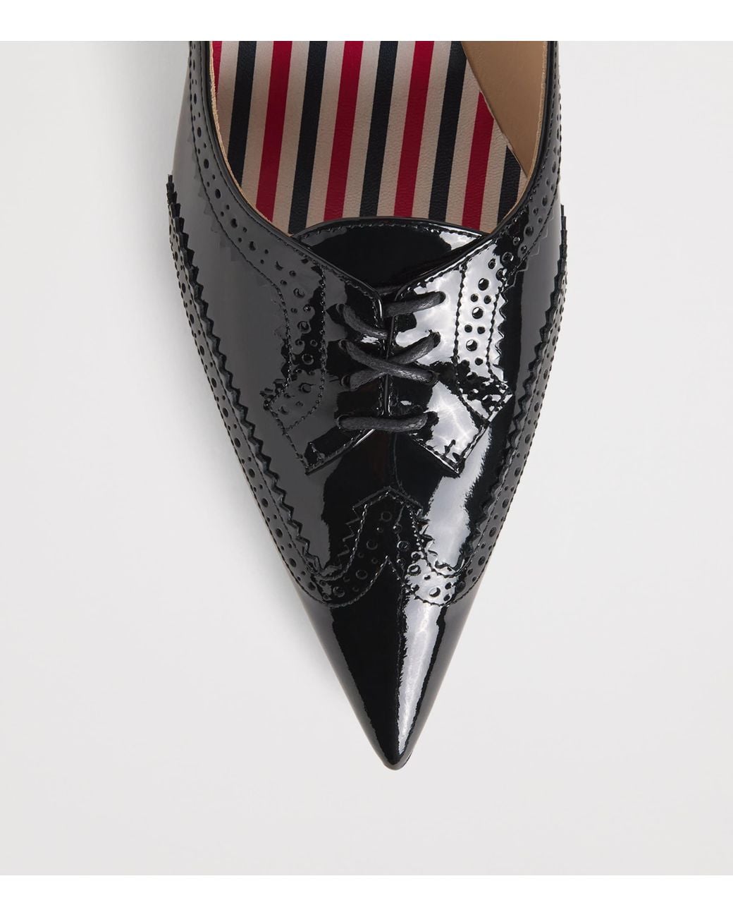 Thom Browne Black Patent Leather Wingtip Pumps 50