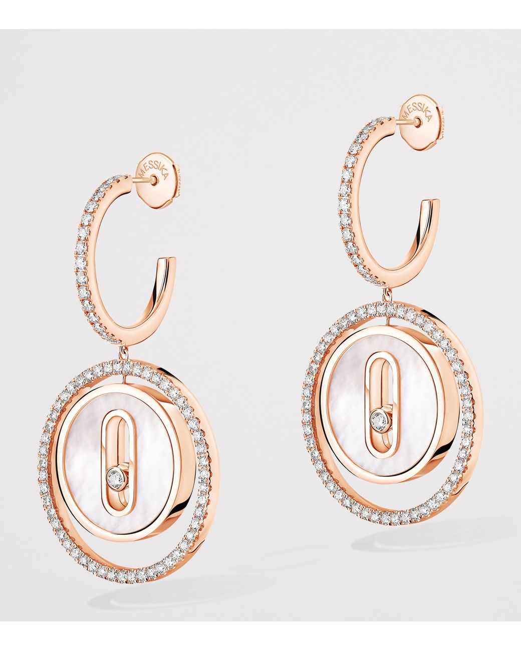 Messika Metallic Lucky Move Small, Diamond And Mother-Of-Pearl Earrings