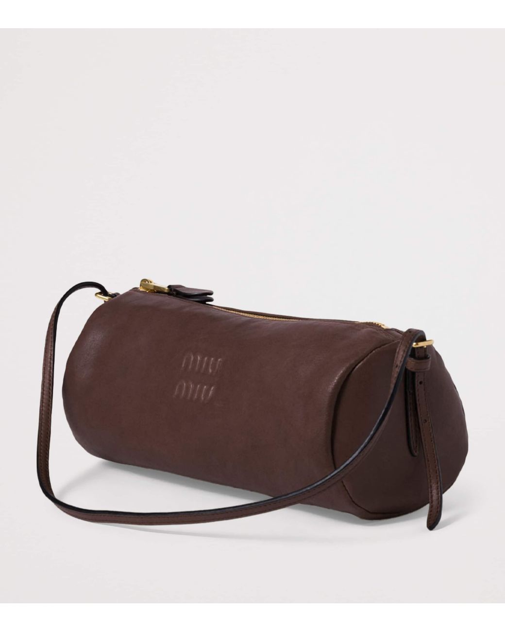 Miu Miu Brown Leather Logo Pouch