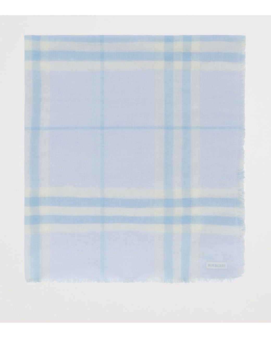 Burberry Blue Wool Check Scarf