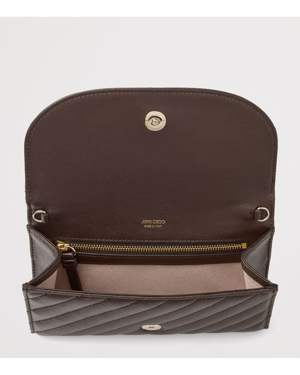 Jimmy Choo Brown Curve Wallet On Chain