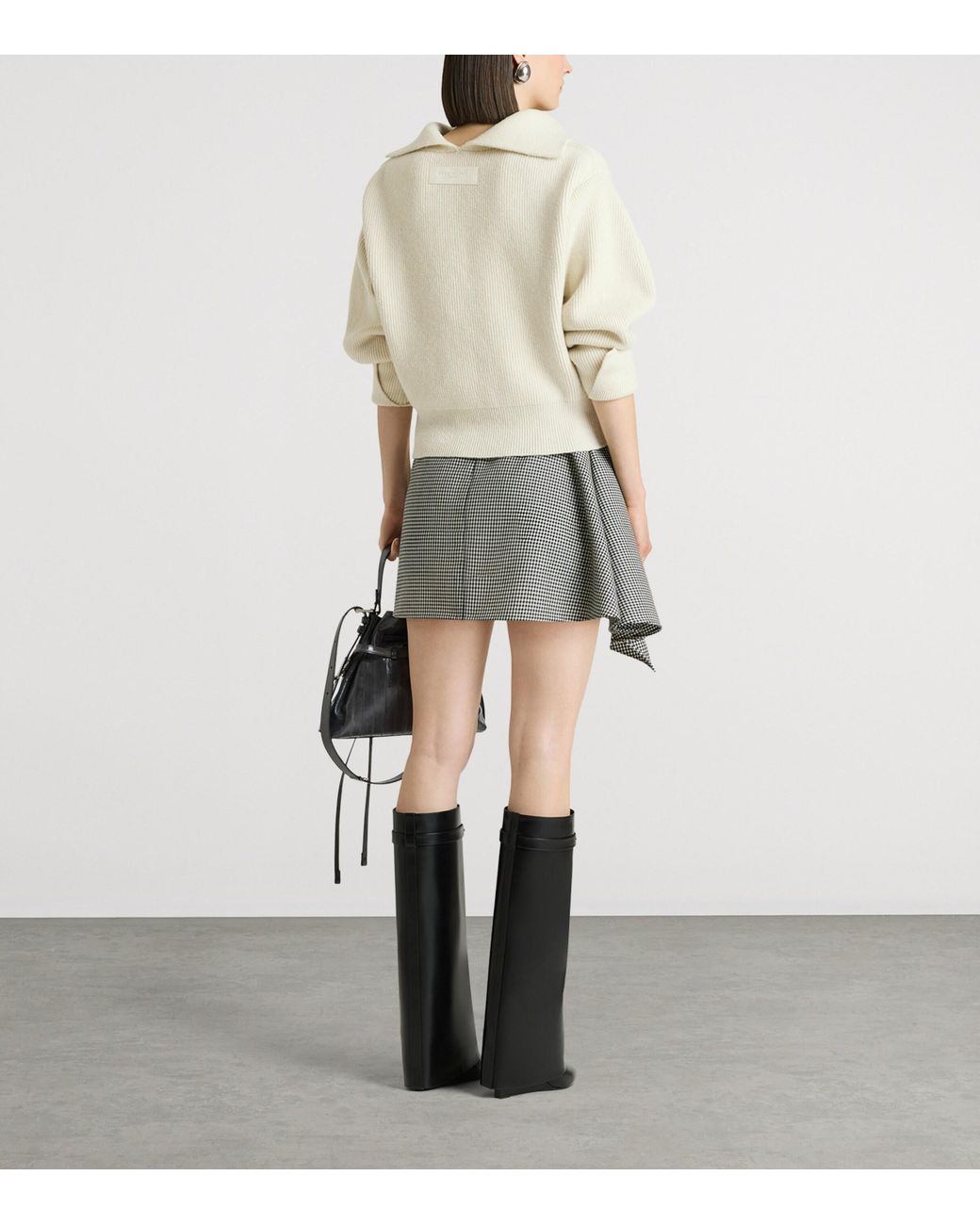 Givenchy Black Leather Shark Knee-High Boots