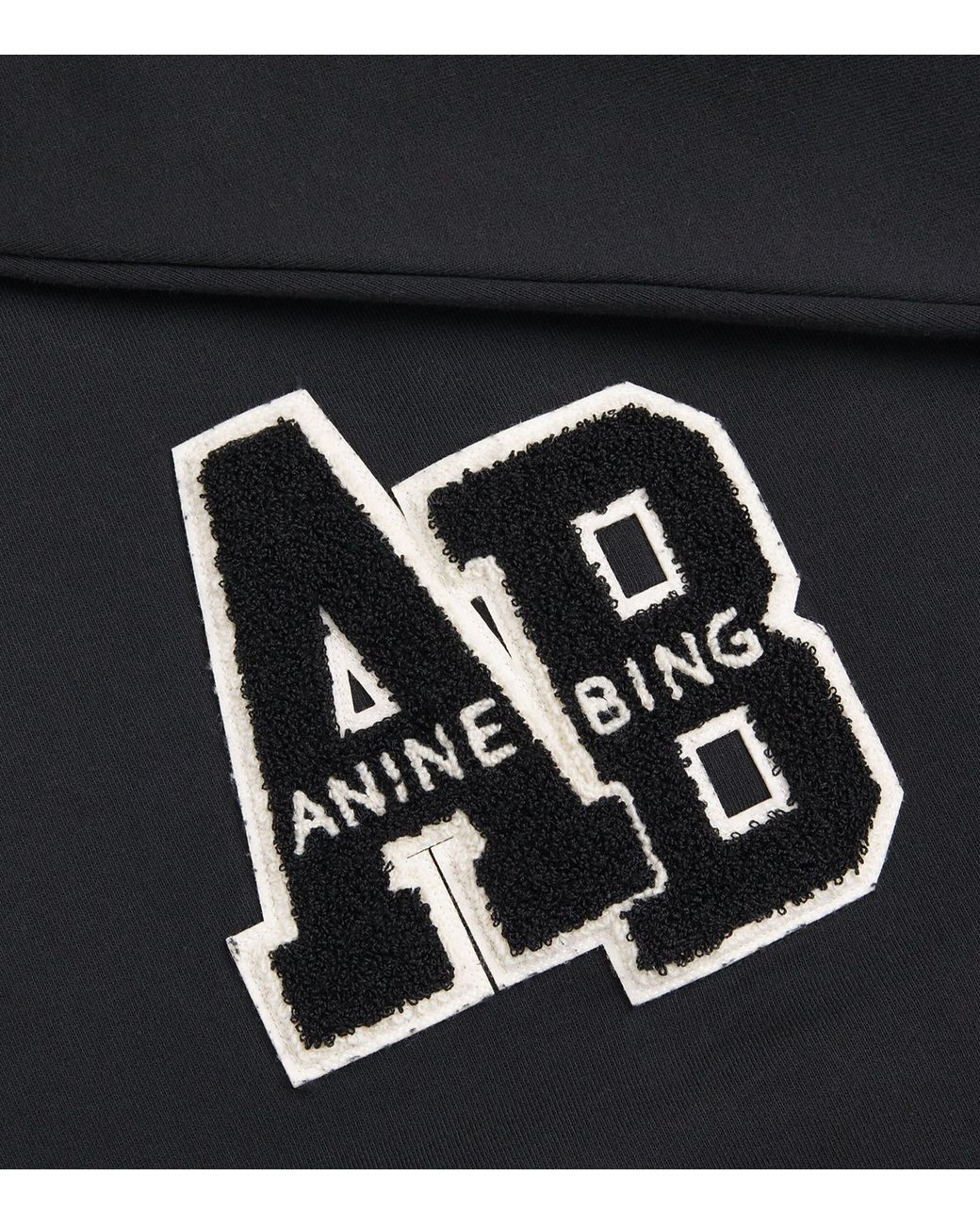 Anine Bing Black Oversized Miles Letterman Sweatshirt