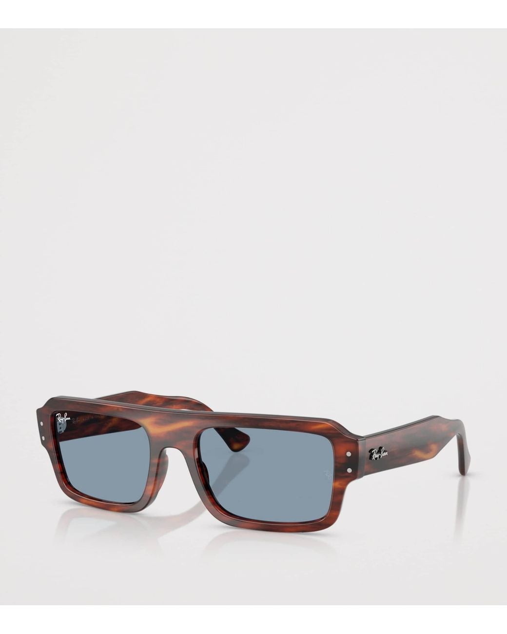 Ray-Ban Blue Tortoiseshell Flacko Rectangular Sunglasses