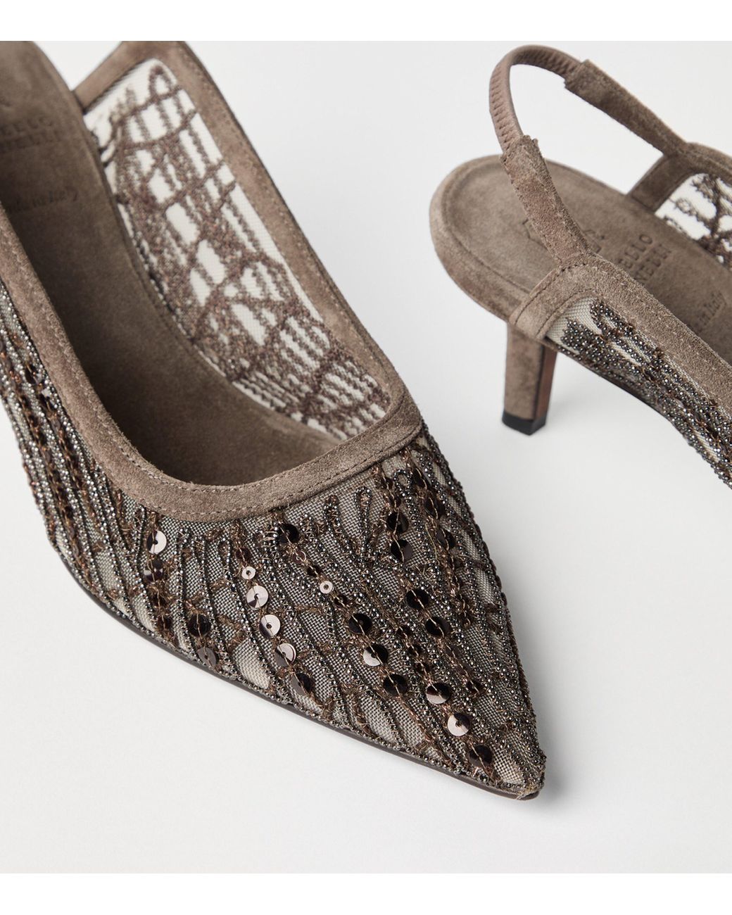 パンプス Brunello cucinelli 'City Glistening Abstract Embroidery' Brunello Cucinelli Glistening Abstract Embroidery City Pumps