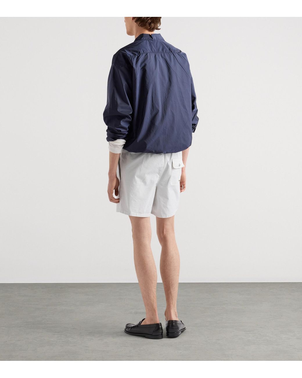 Prada Blue Re-Nylon Zip-Up Shirt for men