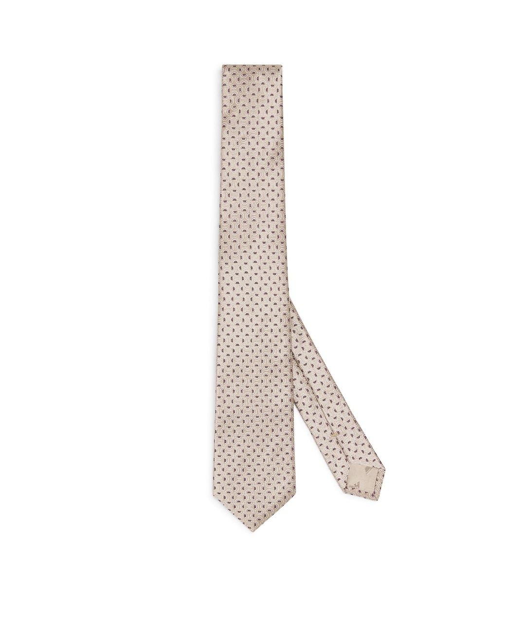 Emporio Armani White Silk Wave Jacquard Tie for men