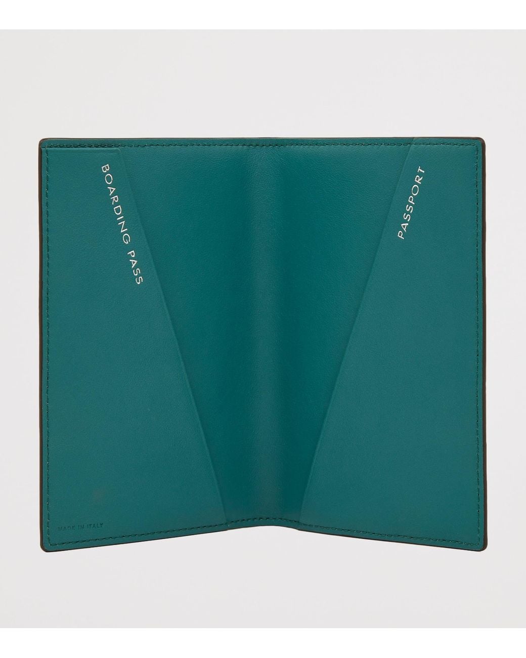 Smythson Green Panama Leather Passport Cover for men
