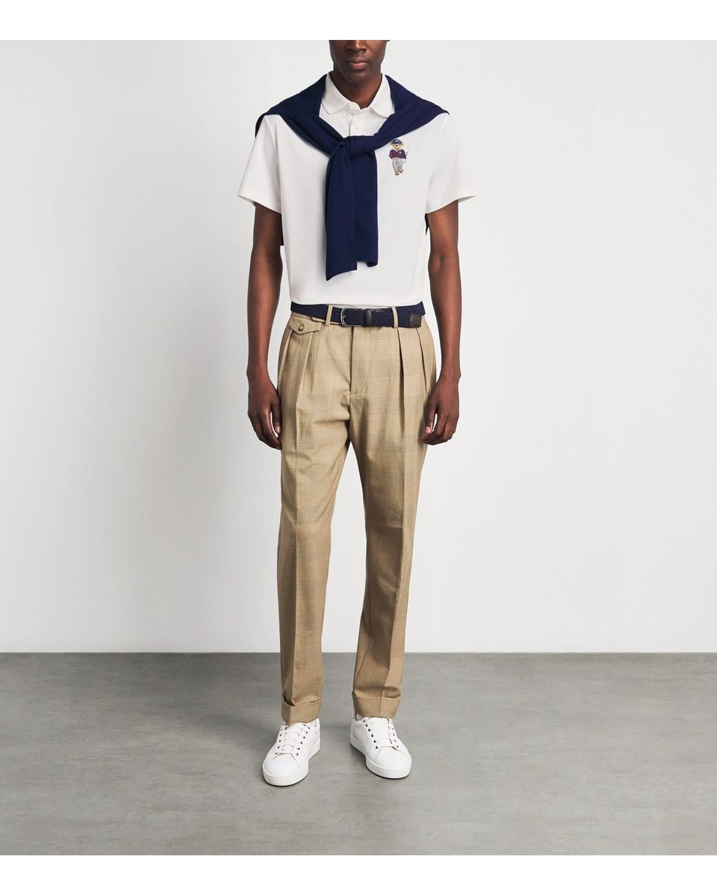 Ralph Lauren White Stretch Piqué Tailored-Fit Polo Shirt for men