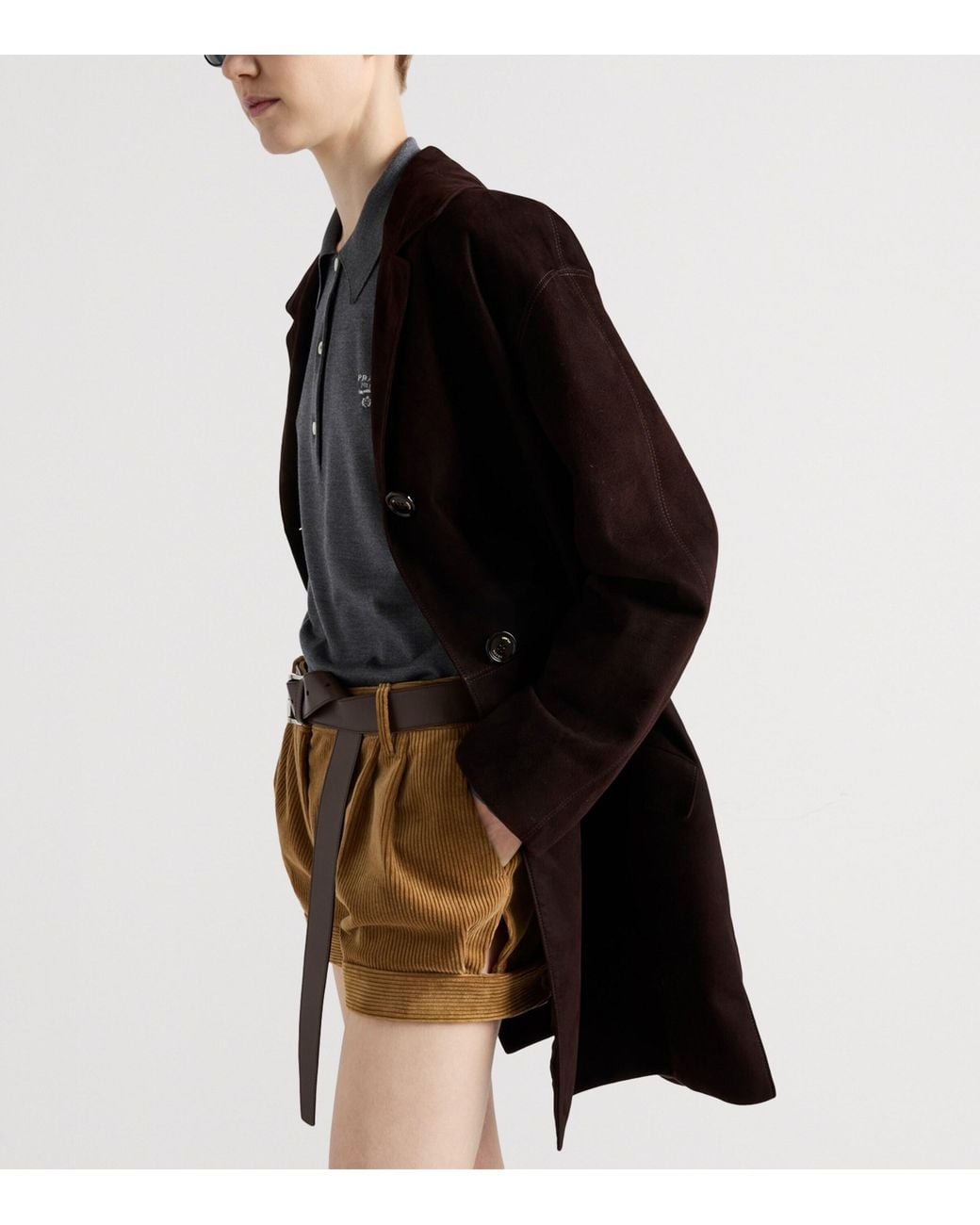 Prada Brown Suede Overcoat
