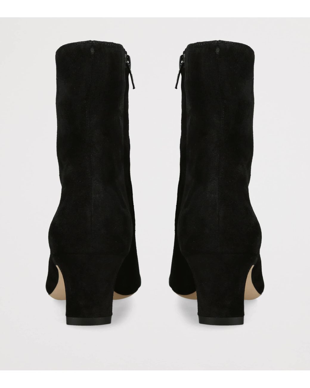 Staud Black Suede Wally Heeled Ankle Boots 55