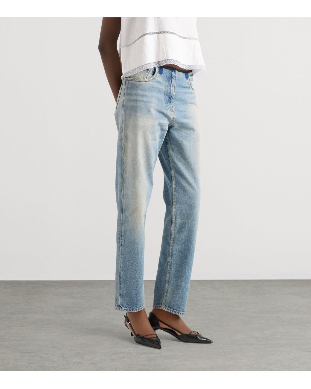 Prada Blue Washed Slim Jeans