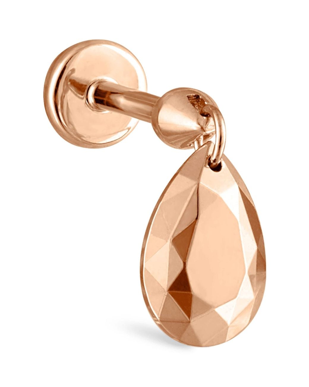 Maria Tash Natural Faceted Pear Threaded Charm Earring