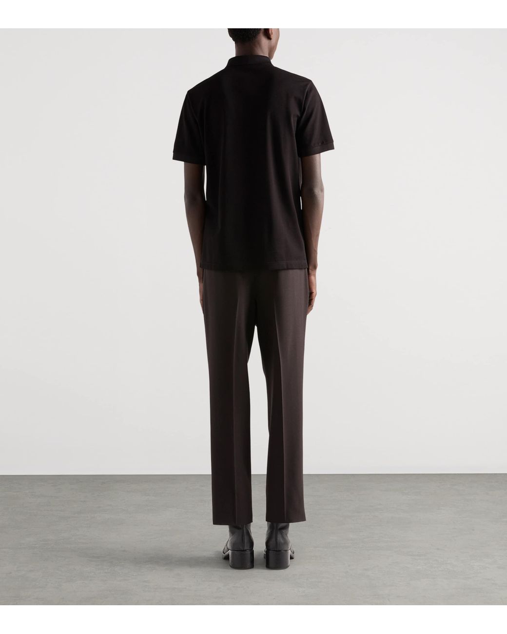 Prada Black Cotton Piqué Polo Shirt for men