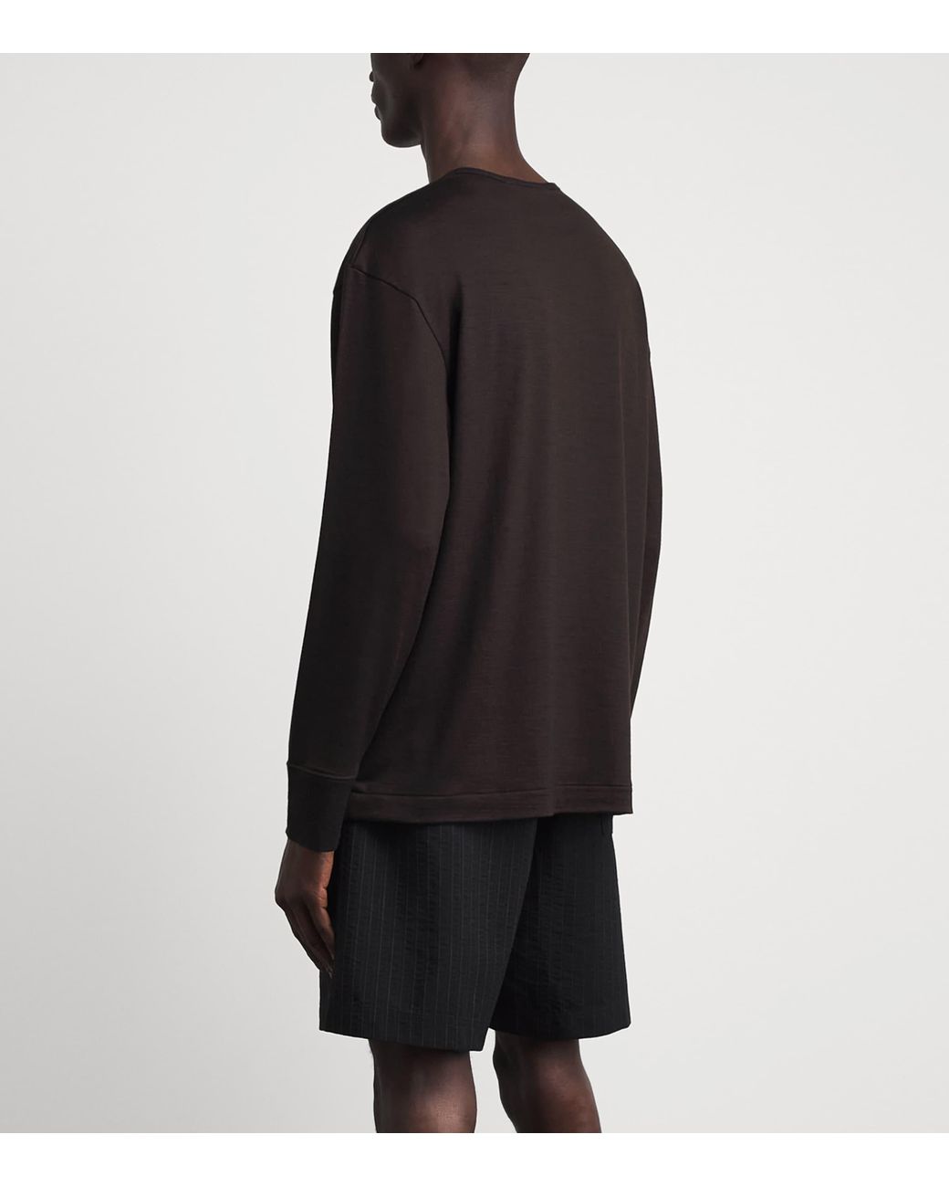 Studio Nicholson Black Wool Henley T-Shirt for men