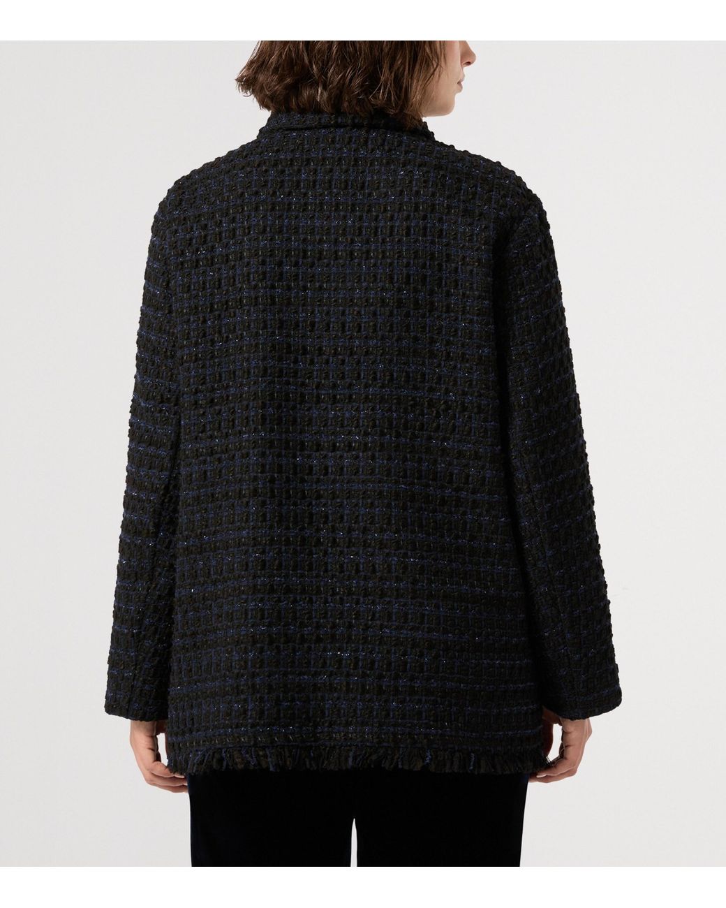 Marina Rinaldi Black Linen Woven Jacket