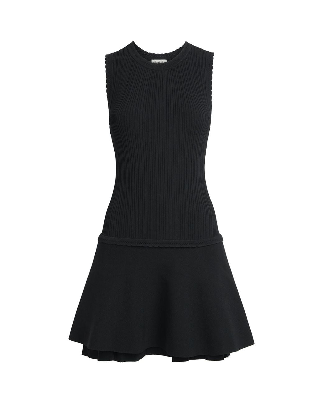 Sandro Black Knitted Mini Dress