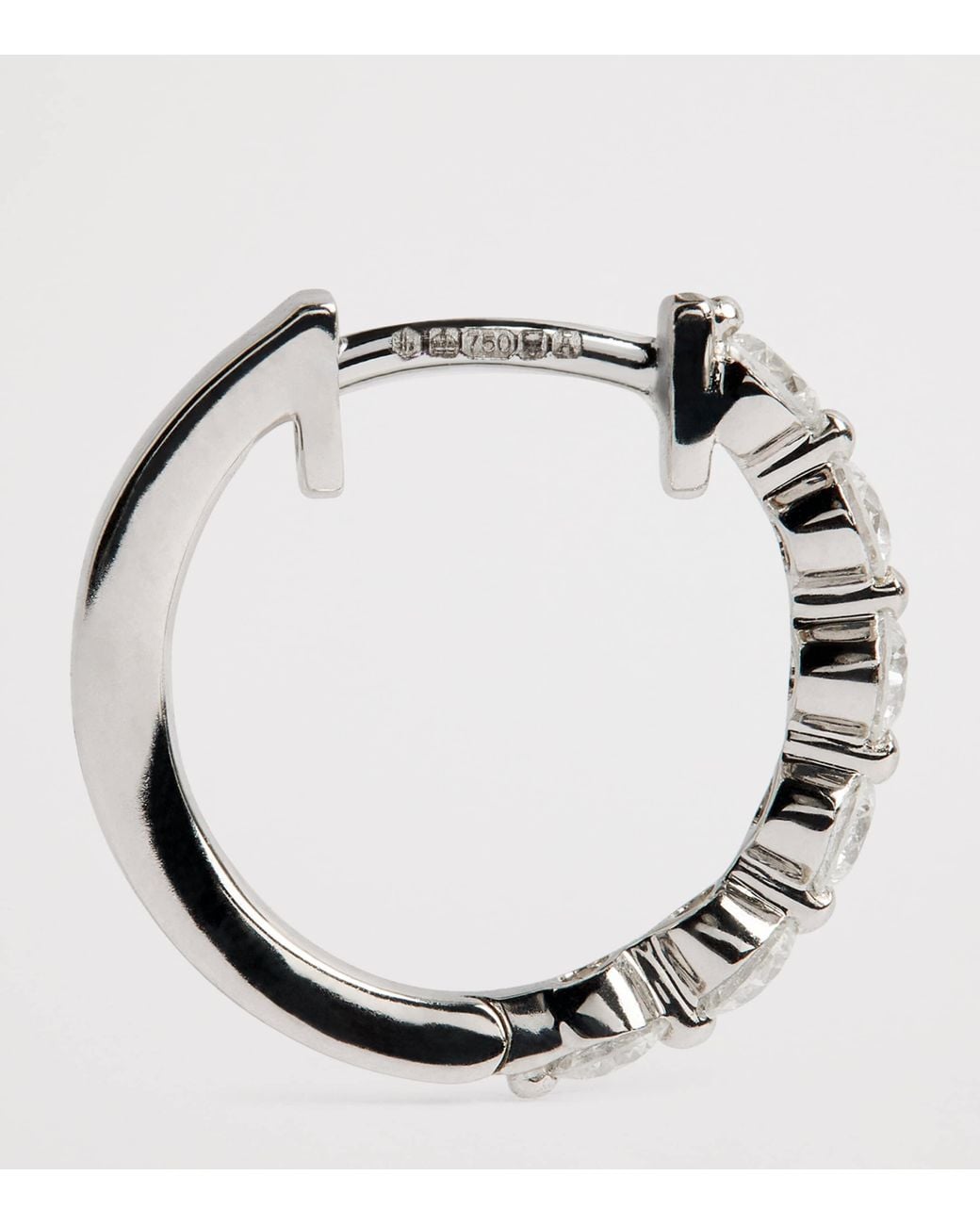Harrods White And Diamond Hoop Earrings