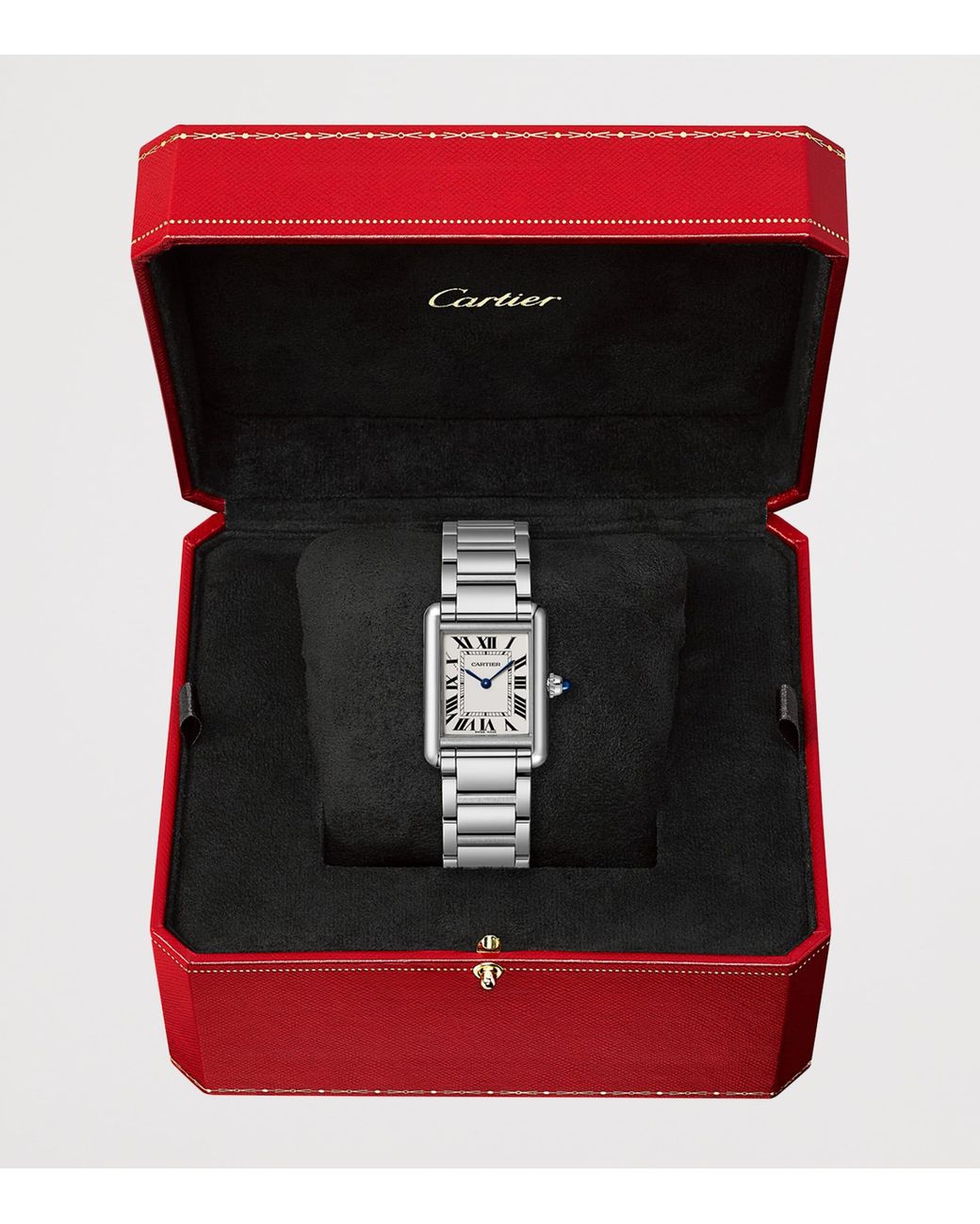 Cartier White Small Steel Tank Must Watch