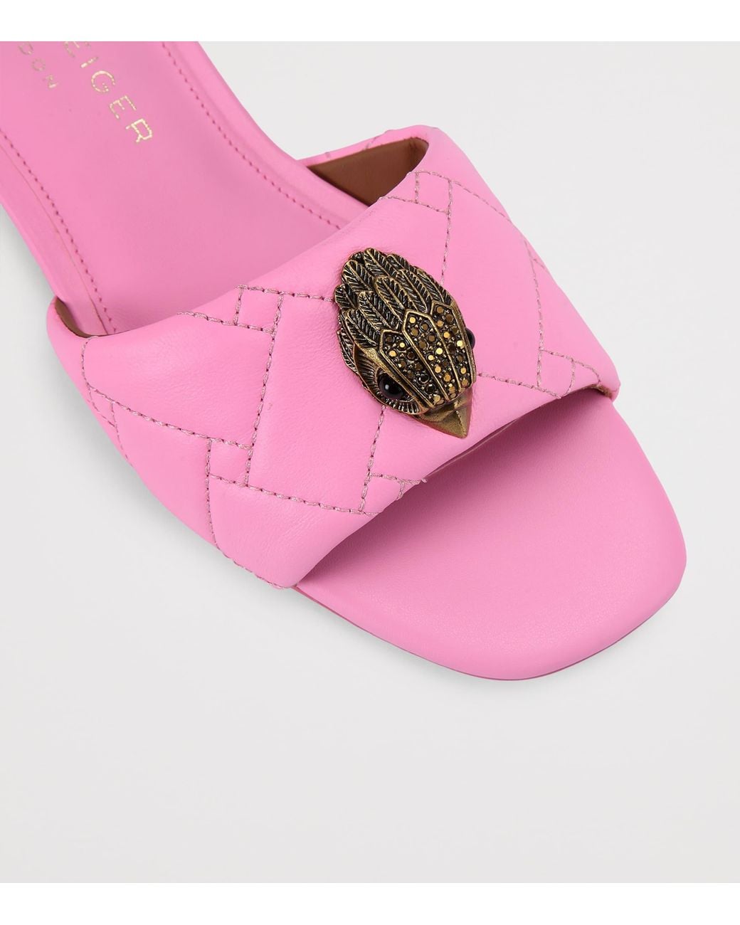 Kurt Geiger Pink Leather Quilted Kensington Sandals