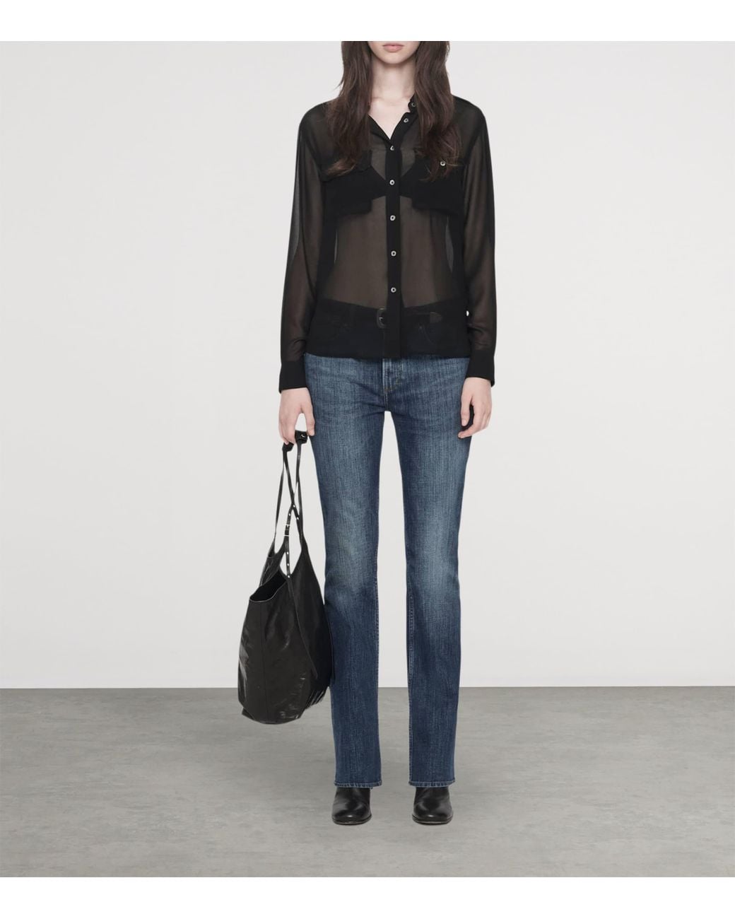 AllSaints Black Maven Shirt